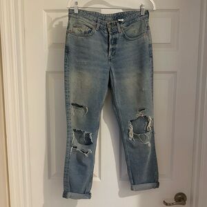 & Denim Distressed Light Blue Jeans